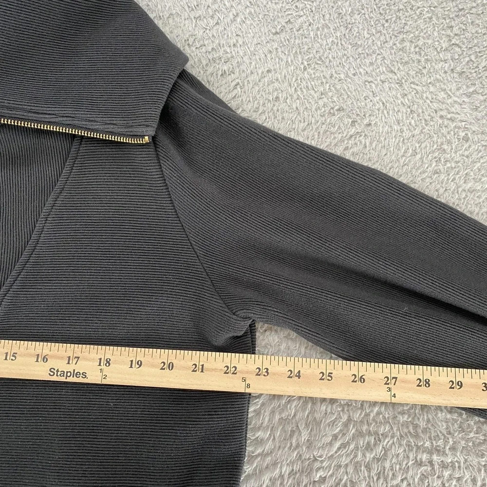 Varley Vine Sweatshirt Womens Small Black Half Zip Collared Ribbed Sweater Knit - Picture 5 of 11